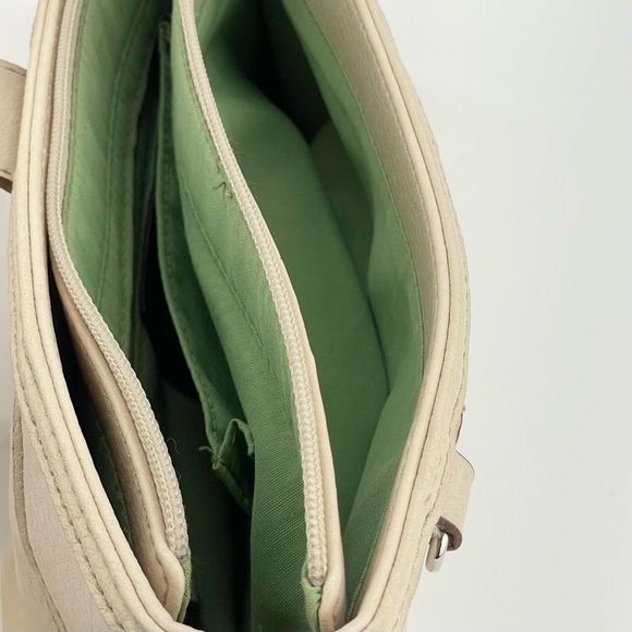 Vintage Y2K Small Neutral Leather Shoulder Purse - Picture 8 of 11